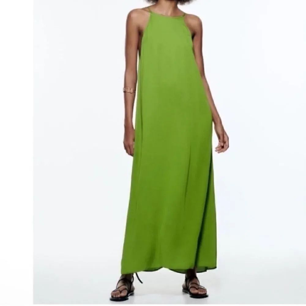 Zara Green MIDI Sleeveless Dress(Size Medium)
